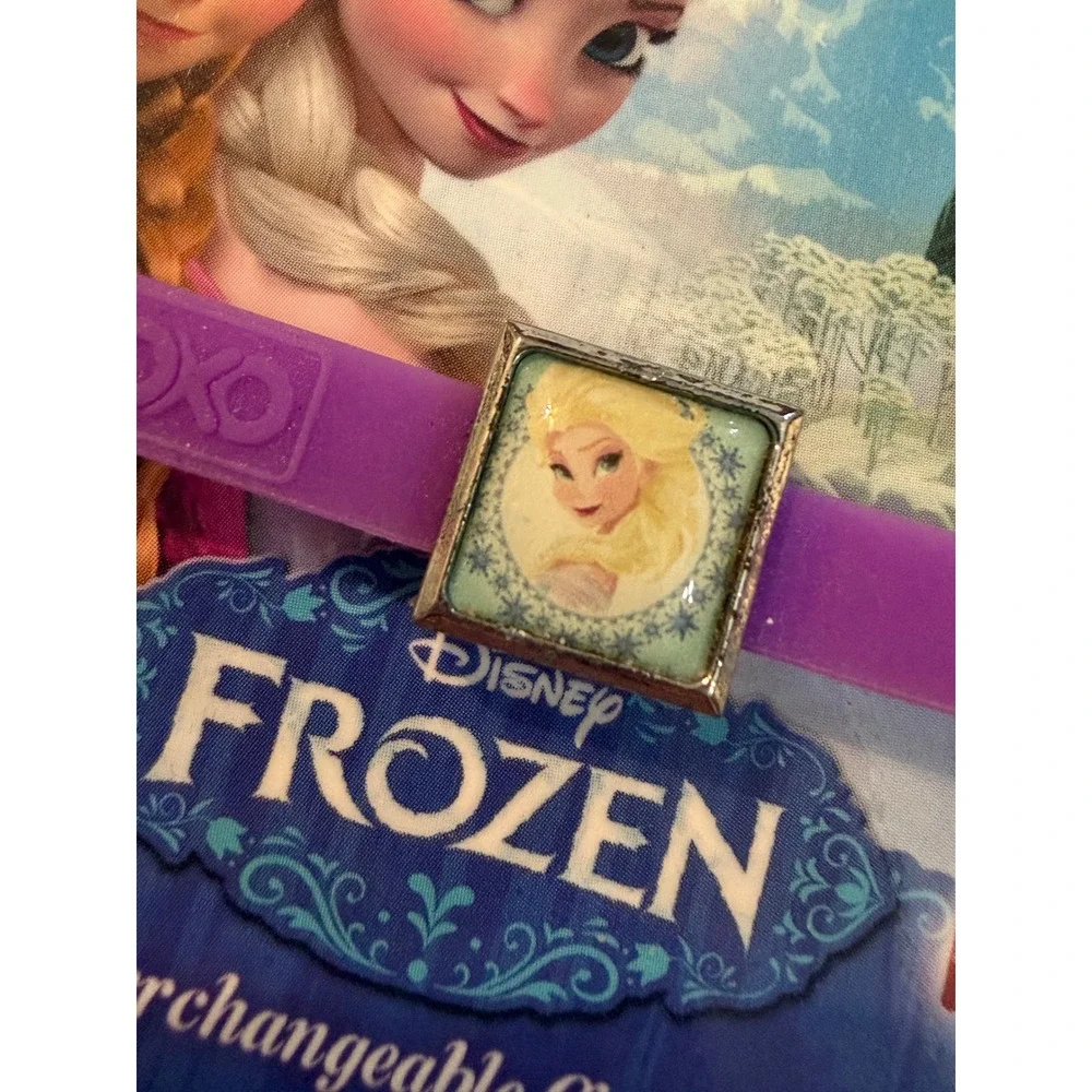 Disney Frozen ROXO 3 Silicone Bracelet Set Elsa Anna Olaf Interchangeable Charm